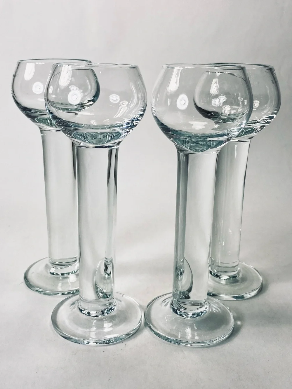 Set 4 Norwegian Linie Aquavit MCM Mid Century Modern Clear Glass Shot Glasses